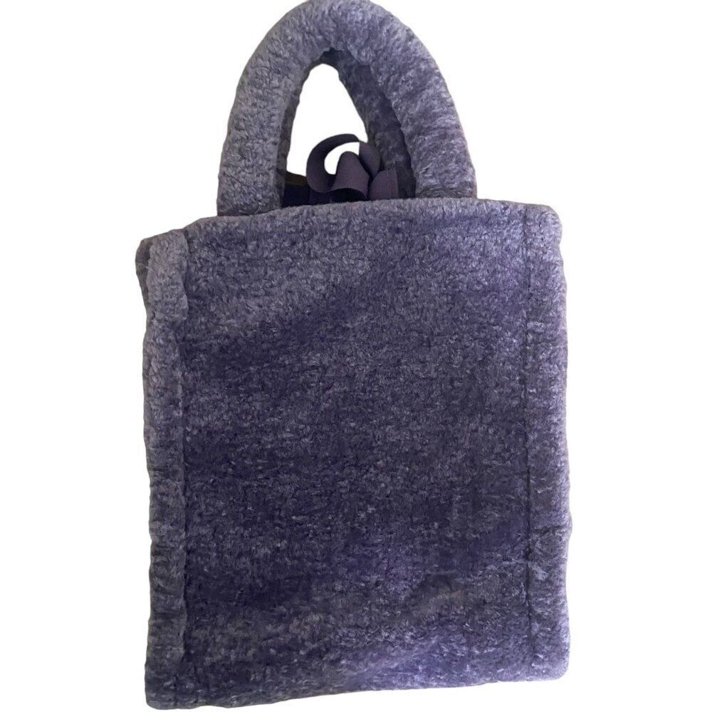 Kate Spade Teddy Plush Shoulder Bag Dark Purple - Picture 2 of 7